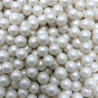 4 oz. White candy  pearls- 8mm