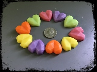 24 Pastel carved hearts