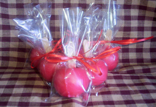 4 Large Red Candy Apples