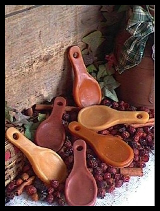 12 Primitive Wax Wooden Spoons